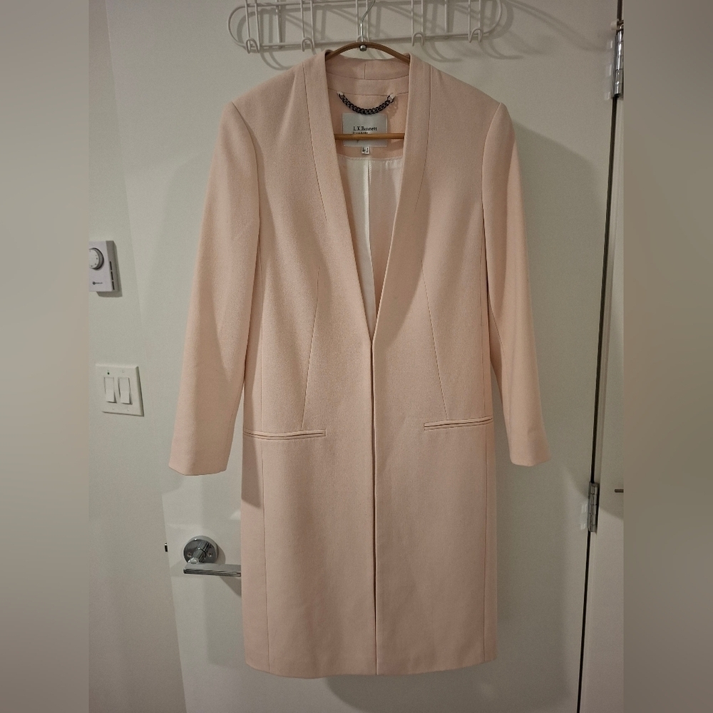 LK Bennett Women's Sophisticated Powder Pink Longline Blazer/Coat (Size US 2/XS)